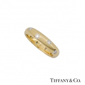 Tiffany & Co. Yellow Gold Diamond Etoile Wedding Ring 0.22ct G/VS